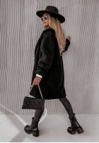 Długi płaszcz z imitacji kożucha Norseland  in black