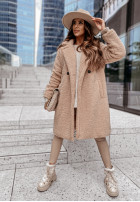 Długi Coat z imitacji kożucha Spring in beige