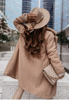 Długi Coat z imitacji kożucha Spring in beige
