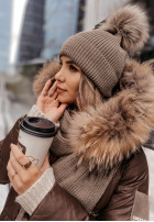 Hat z pomponem Greenland mokka