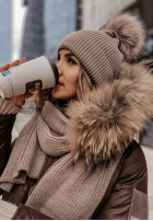 Hat z pomponem Greenland mokka