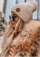 Czapka z pomponem North Pole beżowa