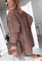 Coat alpaka oversize Royal jasny in chocolate