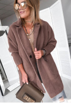 Coat alpaka oversize Royal jasny in chocolate