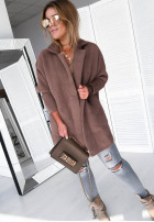 Coat alpaka oversize Royal jasny in chocolate