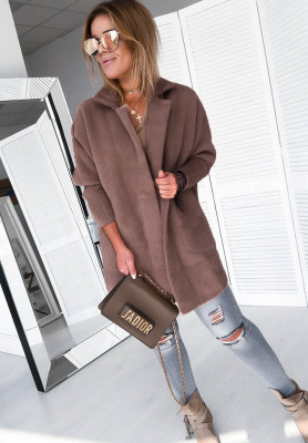 Royal oversize alpaca coat light chocolate