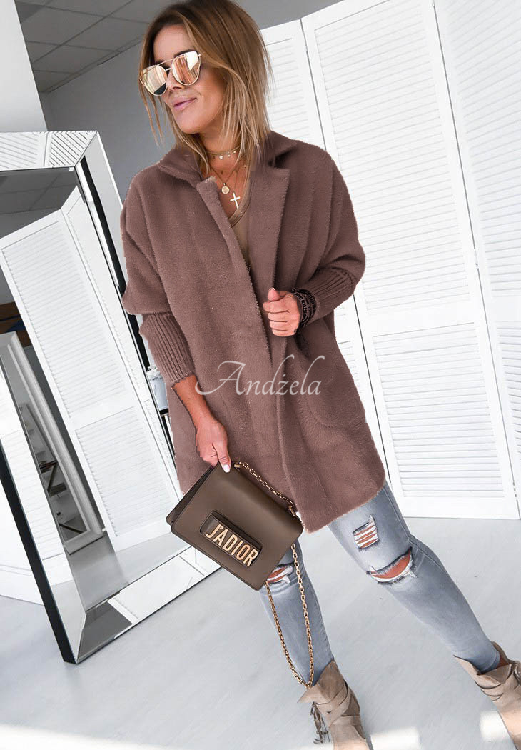 Royal oversize alpaca coat light chocolate