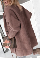 Coat alpaka oversize Royal jasny in chocolate