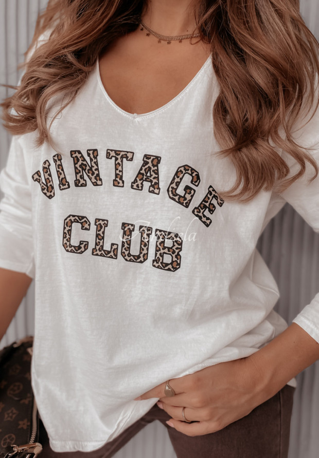 Bluzka z nadrukiem Vintage Club ecru