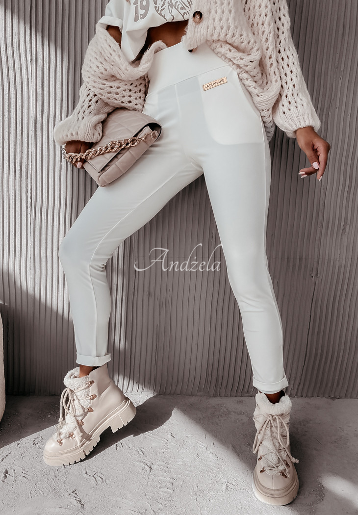 Brinna high-waisted leggings ecru