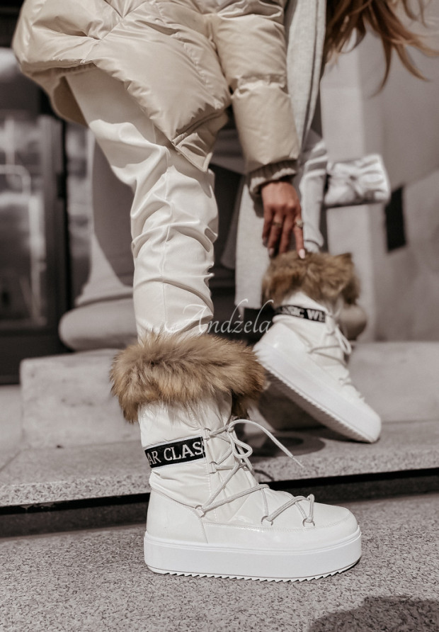Buty śniegowce z futerkiem Wear białe
