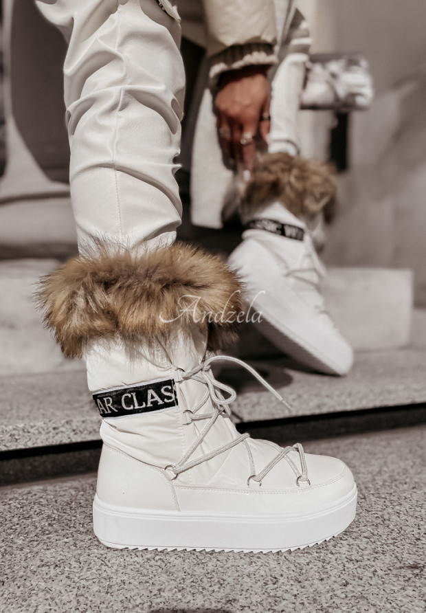 Buty śniegowce z futerkiem Wear białe