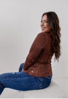 Jacket Biker jacket z imitacji zamszu Savage in chocolate