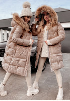 Długa Pikowana Jacket Rivia ciemny beż