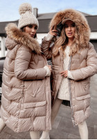 Długa Pikowana Jacket Rivia ciemny beż