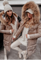 Długa Pikowana Jacket Rivia ciemny beż