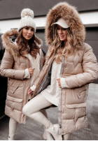 Długa Pikowana Jacket Rivia ciemny beż