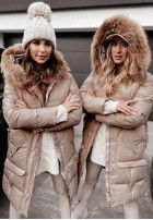 Długa Pikowana Jacket Rivia ciemny beż
