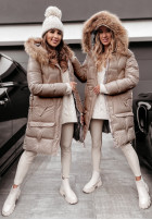 Długa Pikowana Jacket Rivia ciemny beż