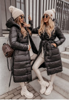 Długa Pikowana Jacket z kapturem Rinna II in black