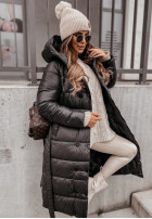 Długa Pikowana Jacket z kapturem Rinna II in black