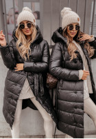 Długa Pikowana Jacket z kapturem Rinna II in black