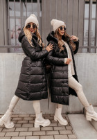 Długa Pikowana Jacket z kapturem Rinna II in black