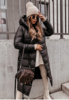 Długa Pikowana Jacket z kapturem Rinna II in black