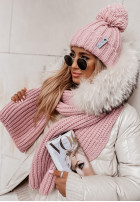 Pleciony Shawl Laponia in powder pink