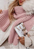 Pleciony Shawl Laponia in powder pink