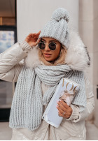 Pleciony Shawl Laponia in grey