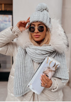 Pleciony szal Laponia szary