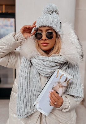 Braided shawl Laponia grey