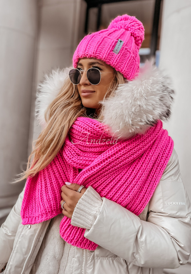 Braided shawl Laponia pink