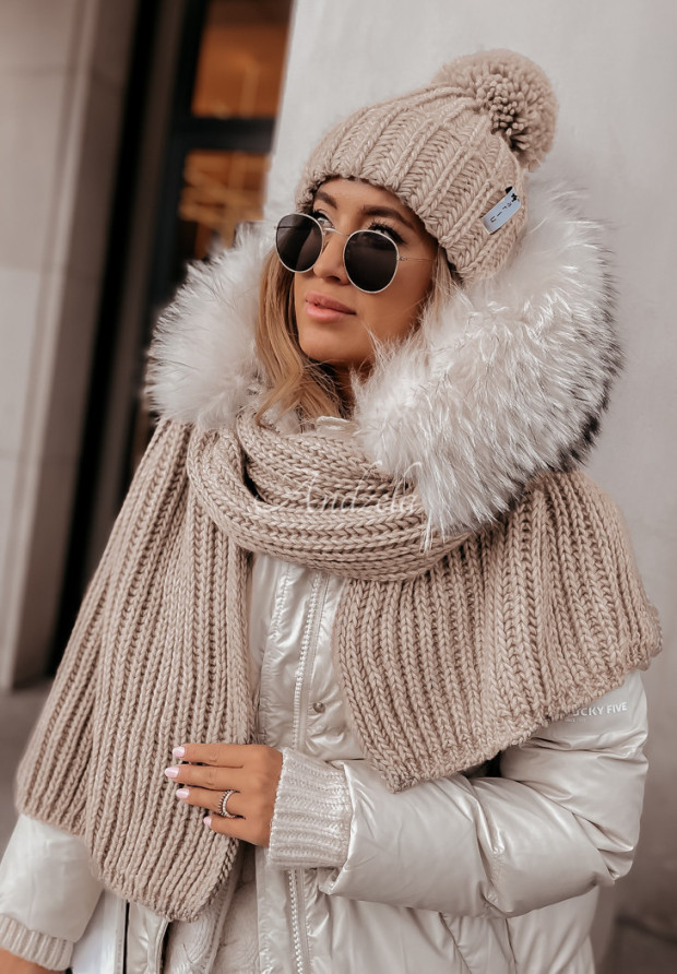 Braided shawl Laponia beige