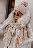 Pleciony Shawl Laponia in beige