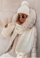 Pleciony Shawl Laponia in ecru