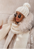 Pleciony Shawl Laponia in ecru