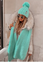 Pleciony Shawl Laponia in mint green