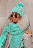 Pleciony Shawl Laponia in mint green