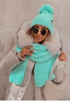 Pleciony Shawl Laponia in mint green