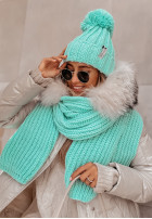 Pleciony Shawl Laponia in mint green