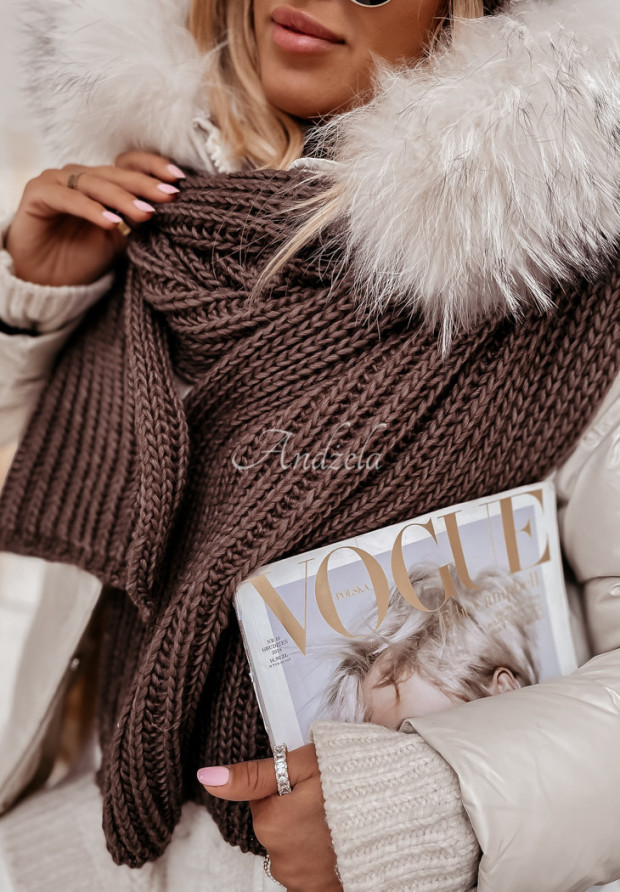 Braided shawl Laponia chocolate