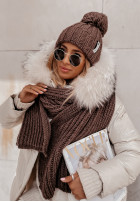 Pleciony Shawl Laponia in chocolate