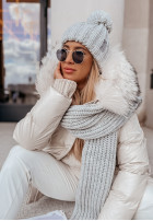 Pleciona Hat z pomponem Laponia in grey