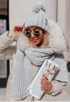 Pleciona Hat z pomponem Laponia in grey