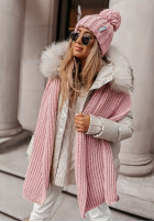 Pleciona Hat z pomponem Laponia in powder pink