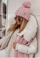 Pleciona Hat z pomponem Laponia in powder pink
