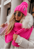 Pleciona Hat z pomponem Laponia in pink