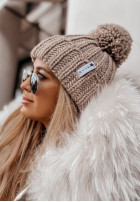 Pleciona Hat z pomponem Laponia in mocha